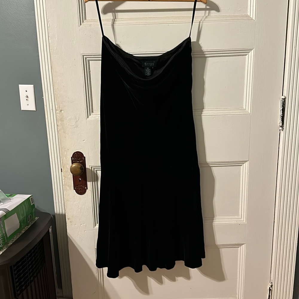 Ralph Lauren black velvet maxi skirt